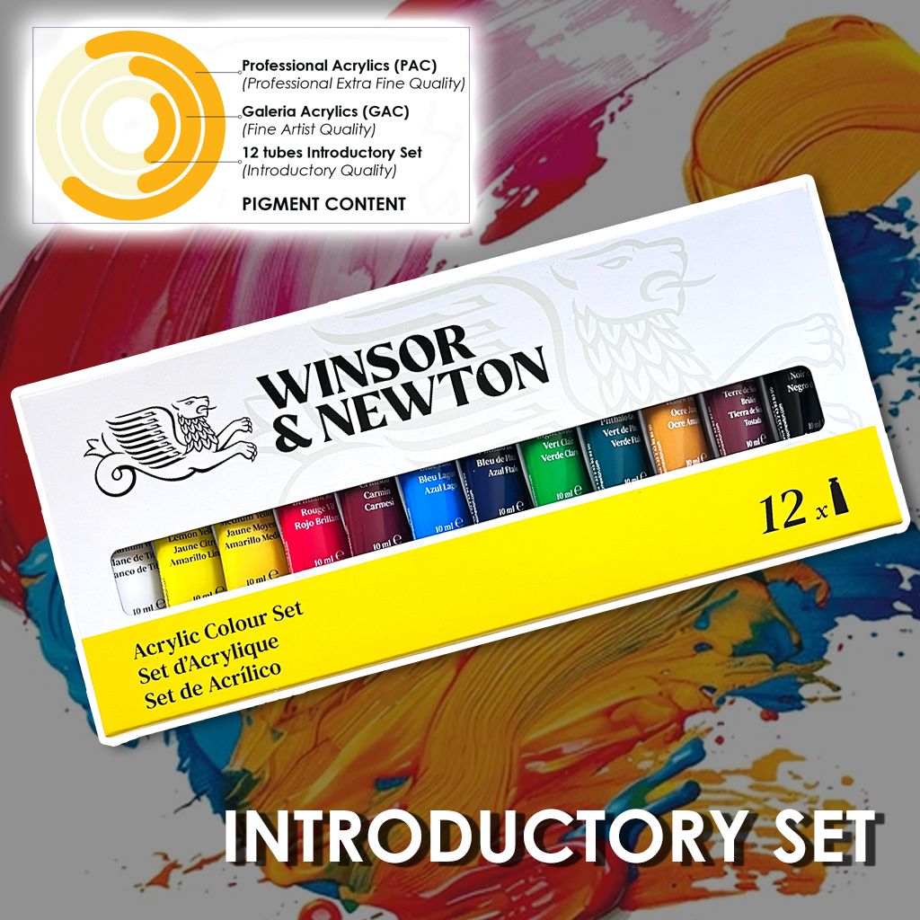 Acrylic Colour Introductory Set (12 × 10ml)